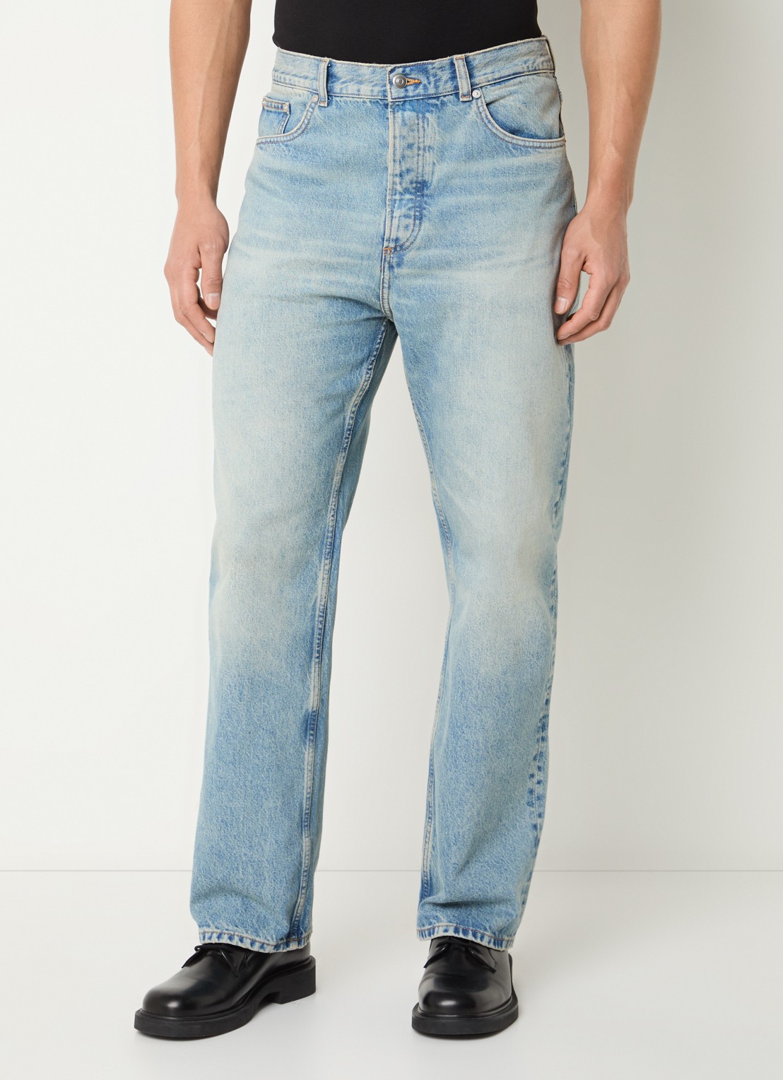 Sandro Loose fit jeans met lichte wassing - detail 4 indigo