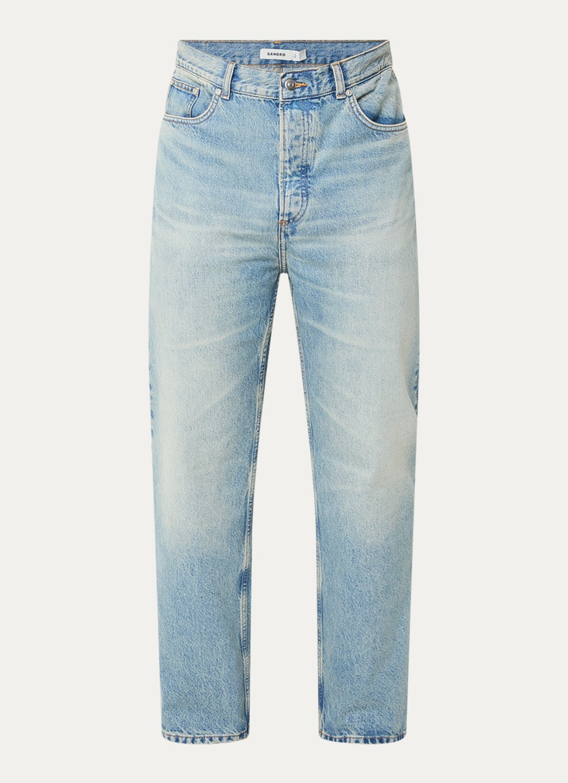 Sandro Loose fit jeans met lichte wassing - voorkant indigo