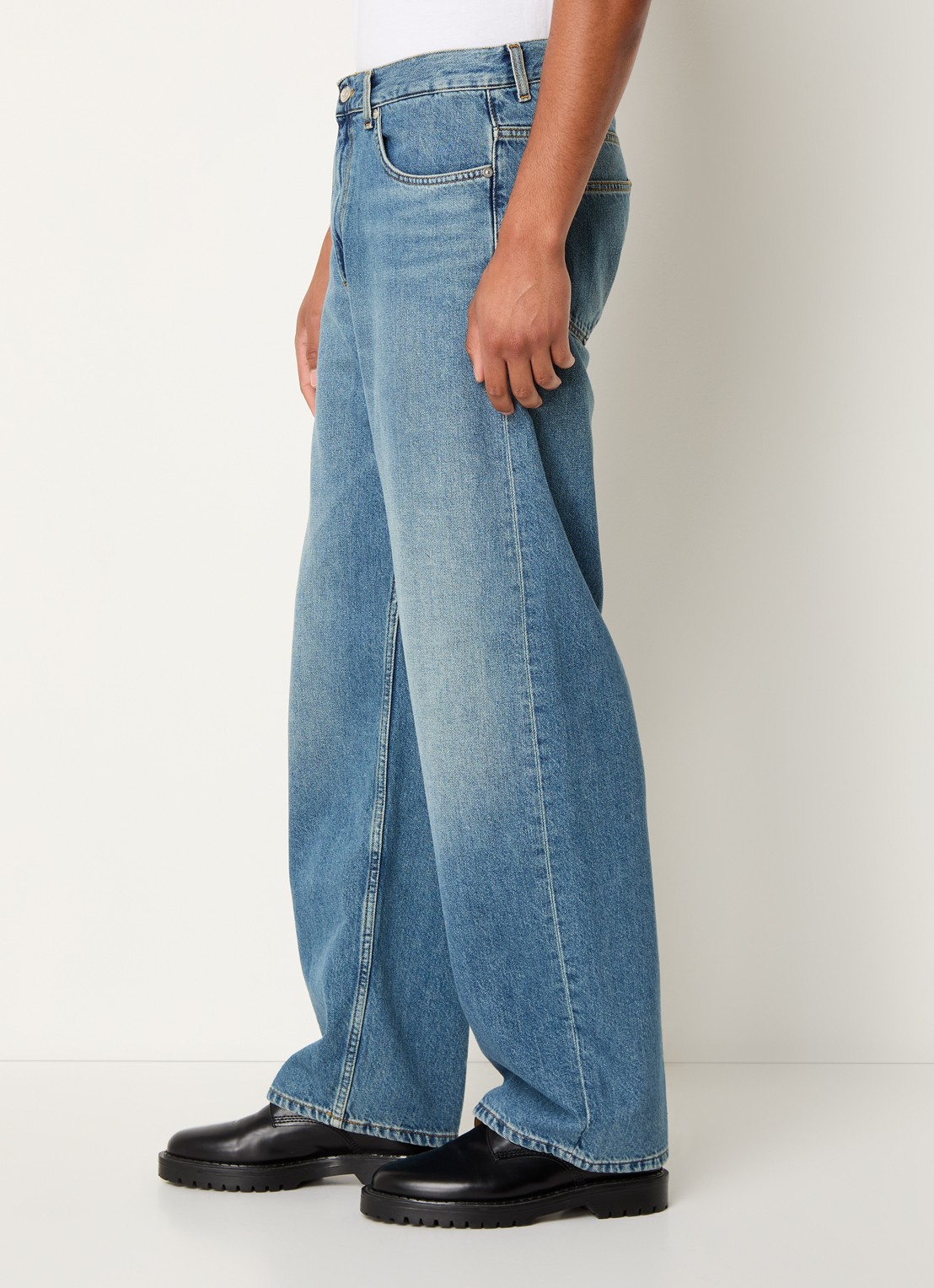 Sandro Loose fit jeans met medium wassing - detail 2 blauw