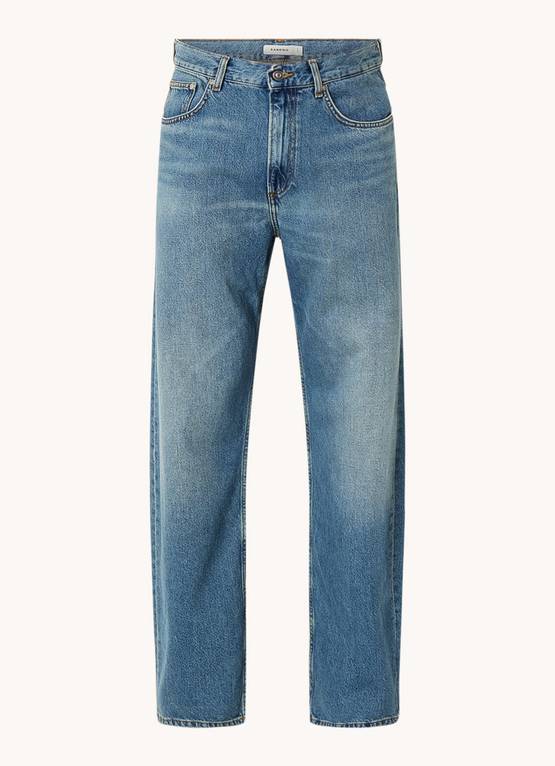 Sandro Loose fit jeans met medium wassing - voorkant 4 blauw
