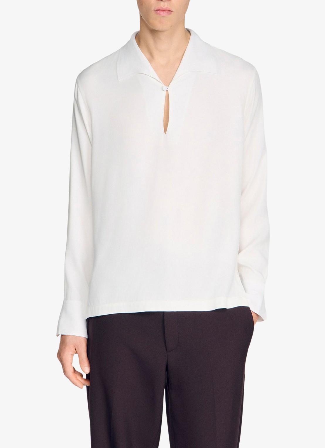 Sandro Loose fit overhemd met knoopsluiting - detail 3 white / wit