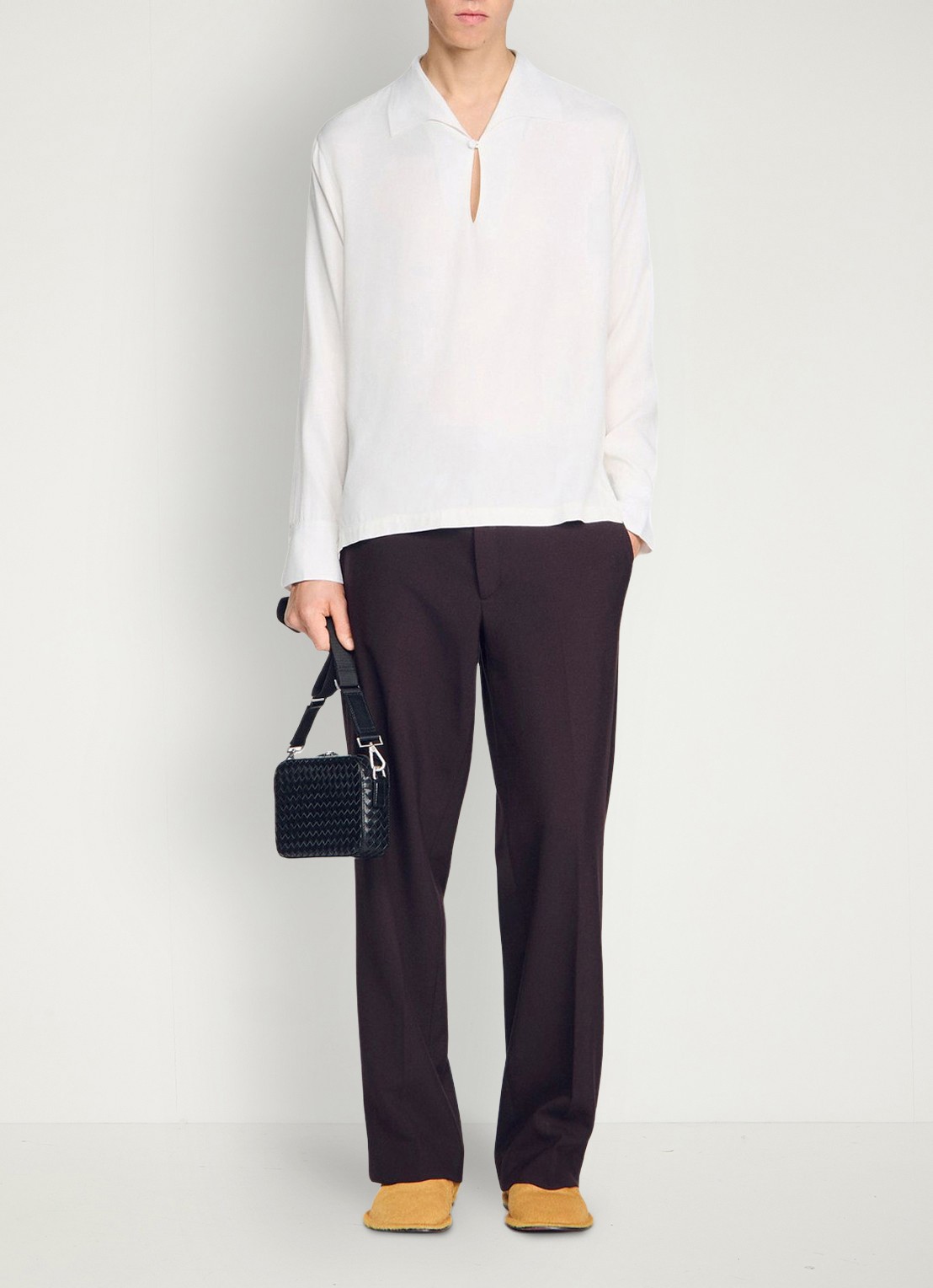 Sandro Loose fit overhemd met knoopsluiting - voorkant 2 white / wit