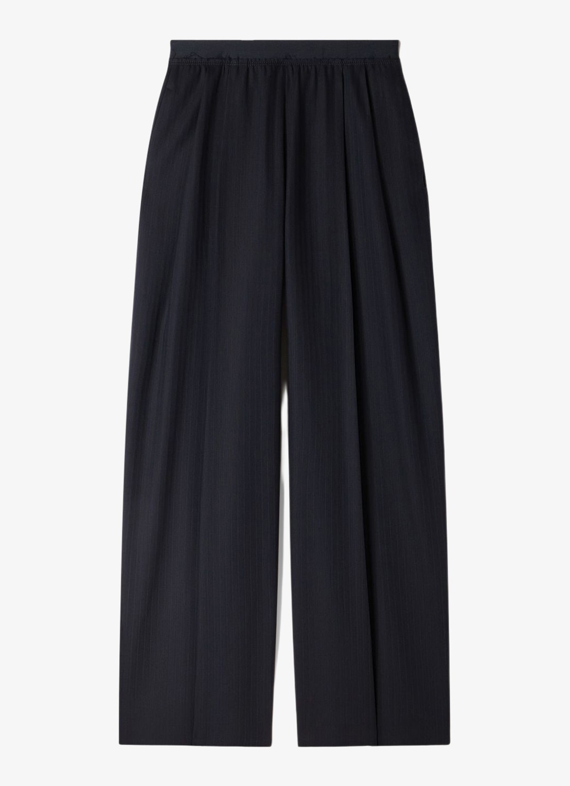 Sandro Loose fit pantalon met steekzakken en krijtstreep - voorkant donkerblauw