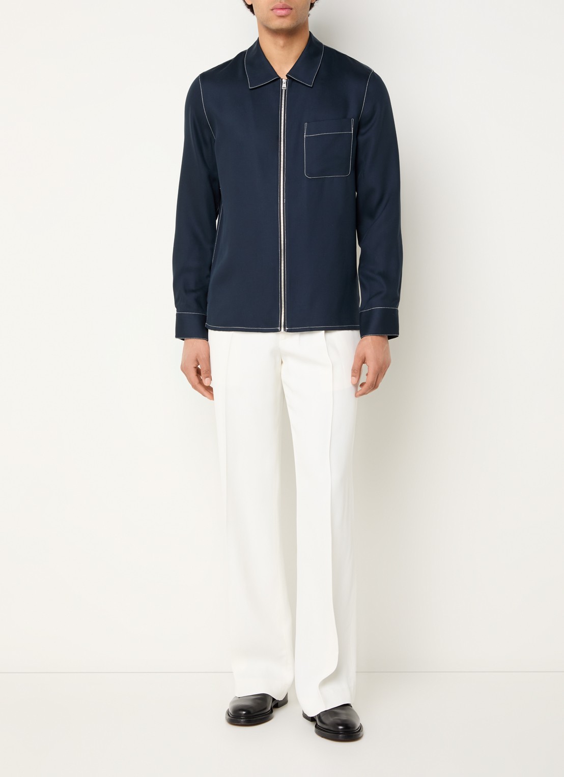Sandro Loose fit pantalon met steekzakken - voorkant 5 wit