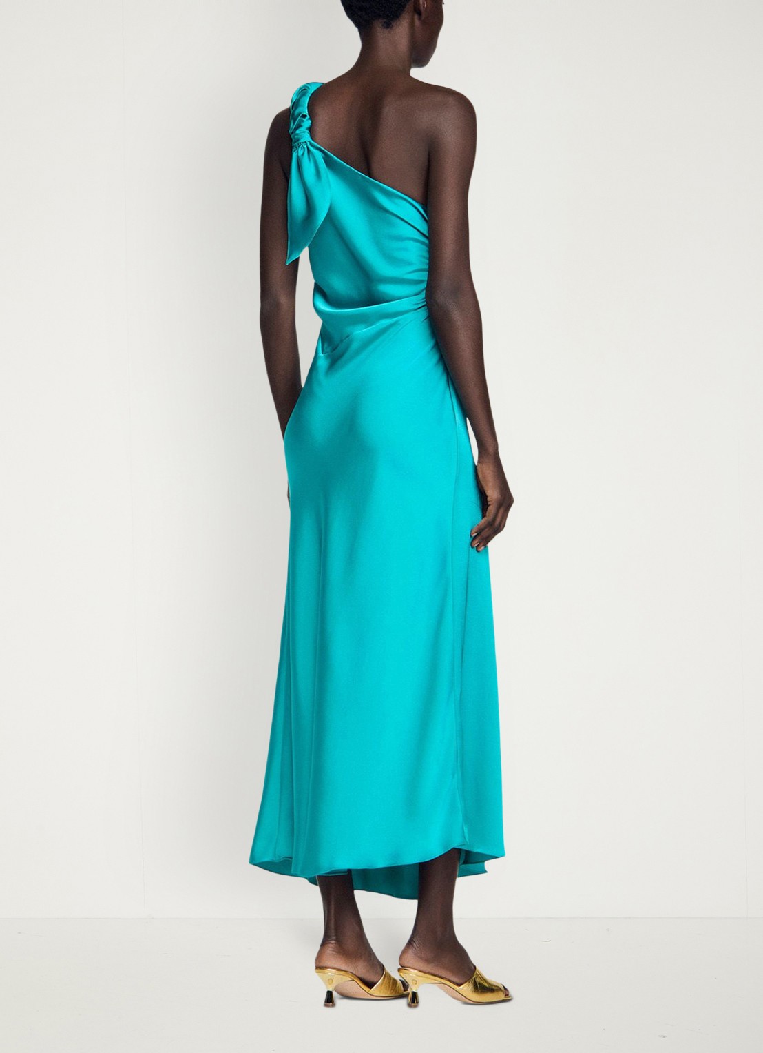 Sandro Maxi jurk met asymmetrische hals - achterkant 7 groen