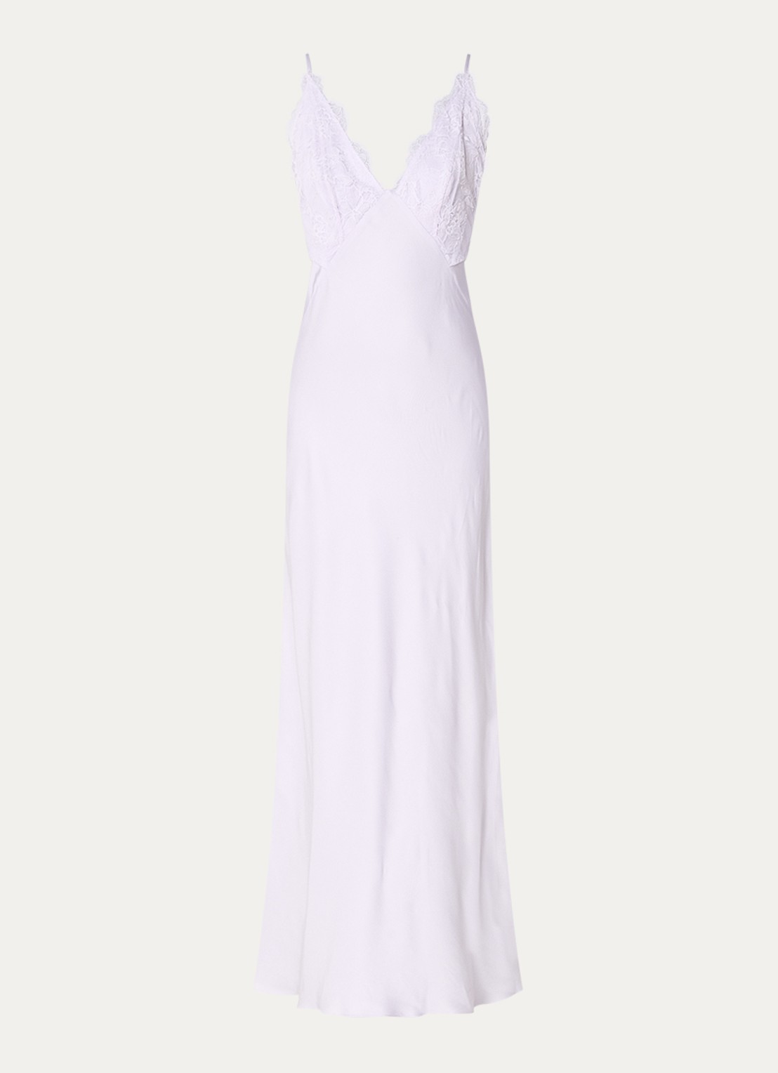 Sandro Maxi jurk met details van kant en glanzende finish - voorkant lila
