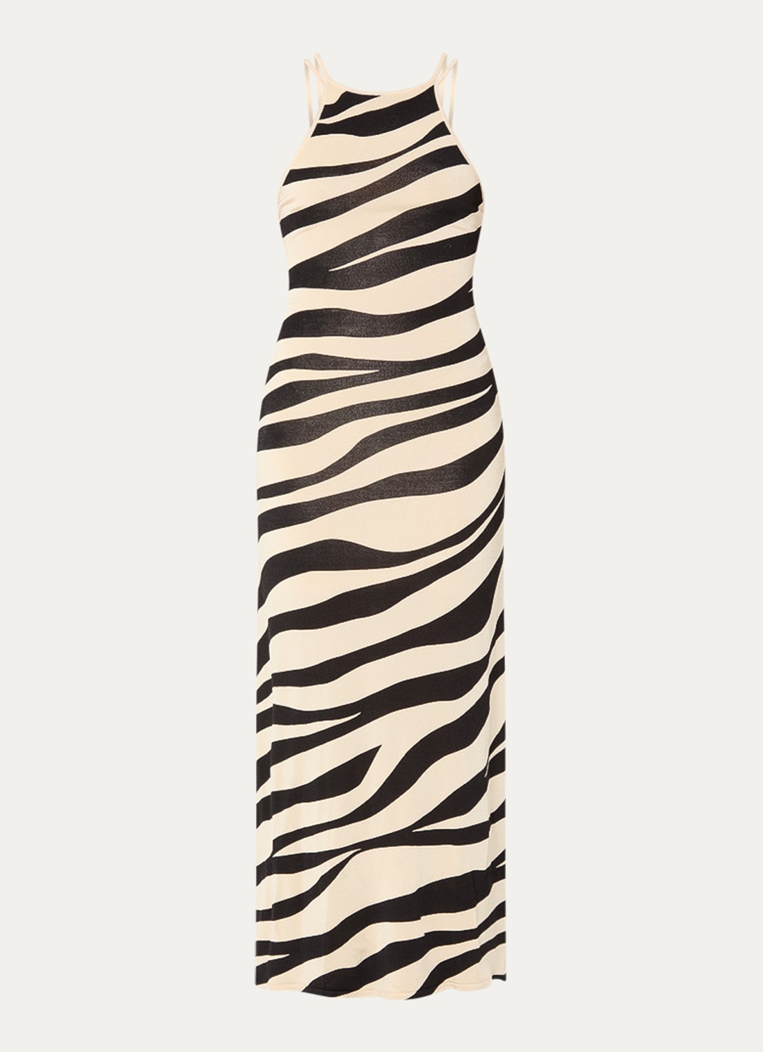 Sandro Maxi jurk met dierenprint - voorkant 2 zwart