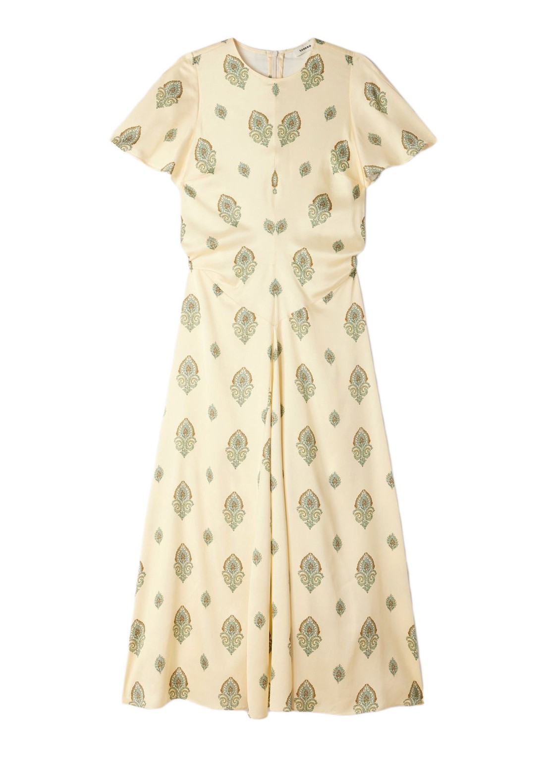Sandro Maxi jurk met paisley dessin - voorkant 5 lichtgeel