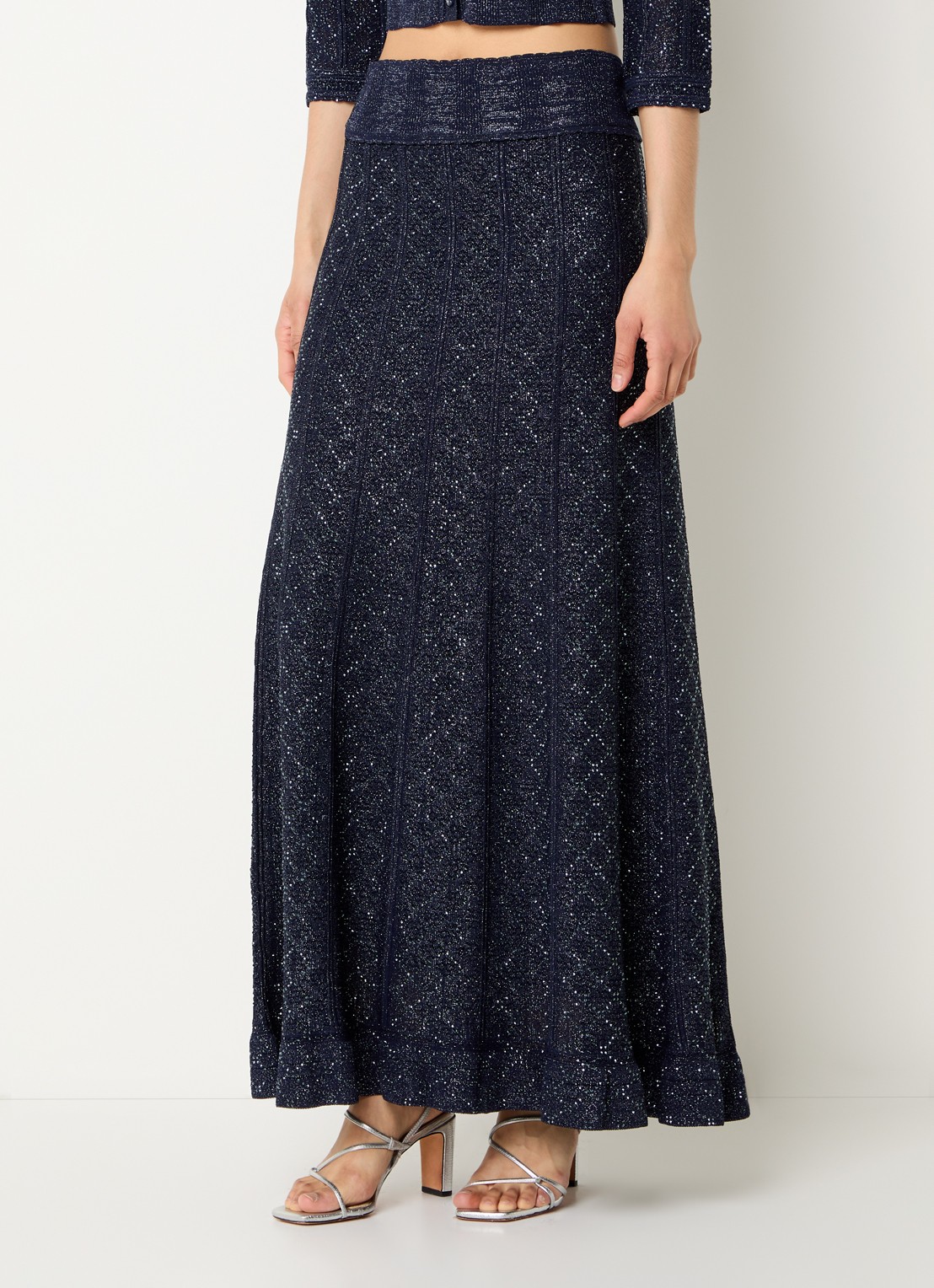 Sandro Maxi rok met strass - detail donkerblauw