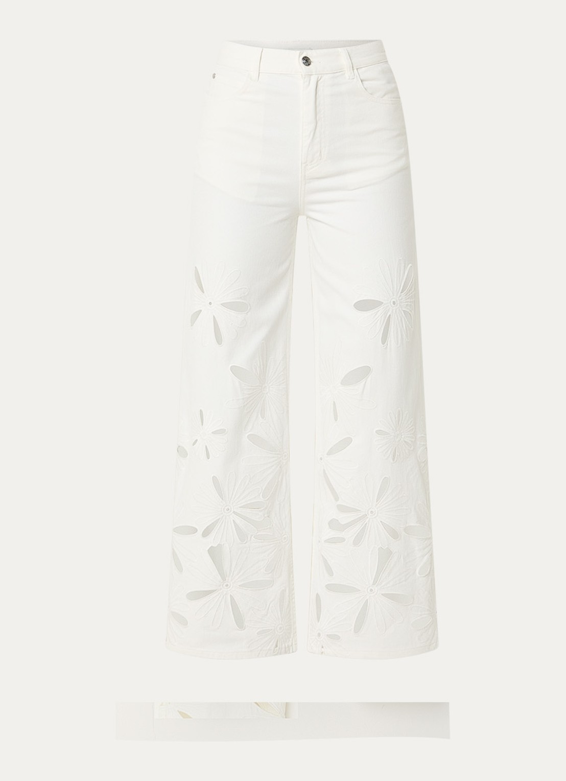 Sandro Mid waist straight leg jeans met gekleurde wassing - voorkant 3 wit