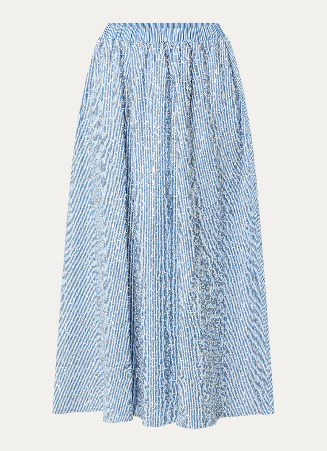 Sandro Midi A-lijn rok met streepprint en strass - voorkant 3 blauw