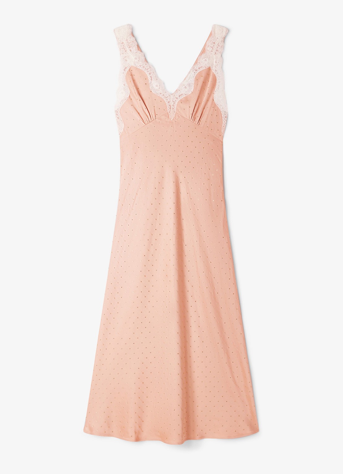 Sandro Midi jurk met pailletten en details van kant - voorkant 4 oudroze