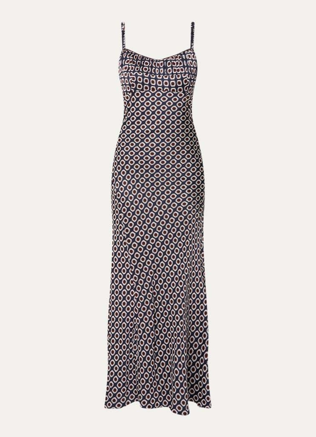 Sandro Midi jurk met spaghettibandjes en bloemenprint - voorkant 3 donkerblauw