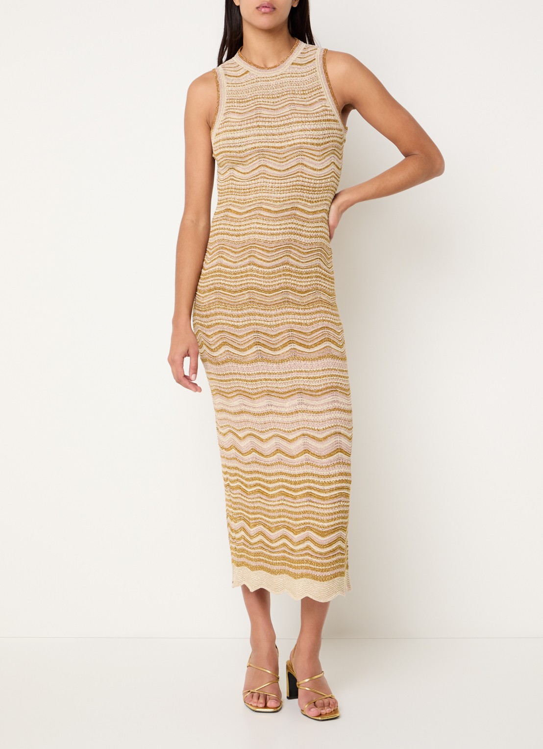 Sandro Midi jurk met structuur - detail 3 camel