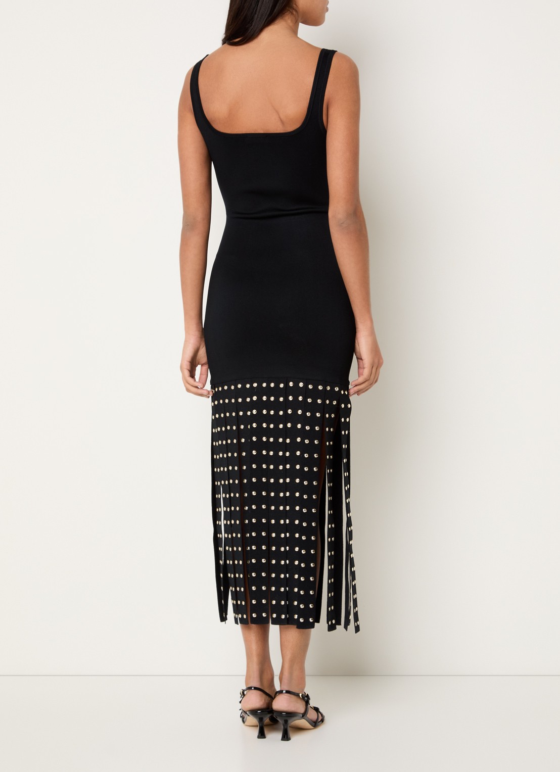 Sandro Midi jurk met studs - achterkant 4 zwart