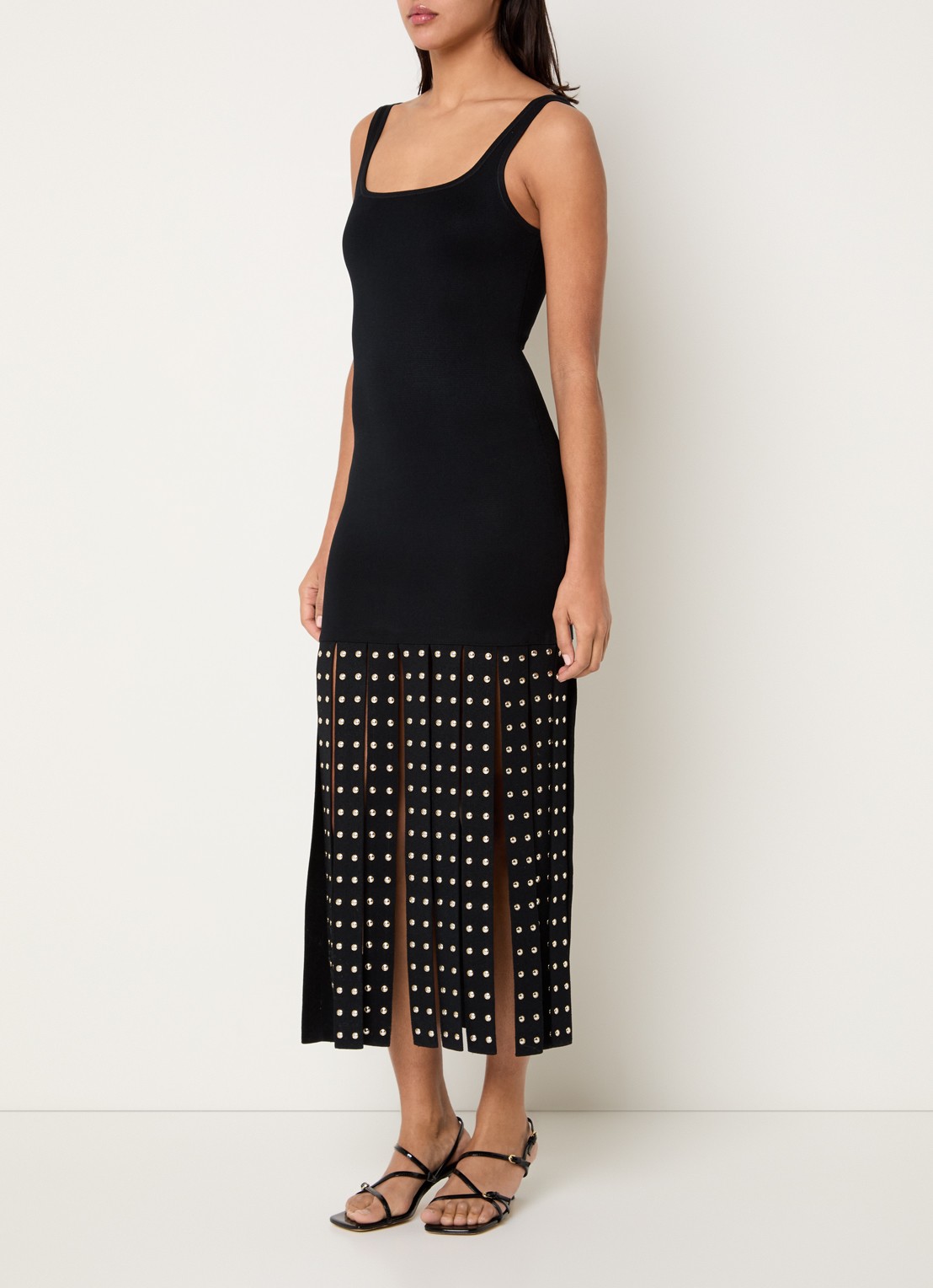 Sandro Midi jurk met studs - detail 3 zwart