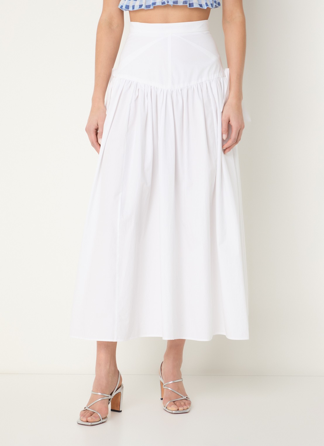 Sandro Midi rok met strikdetail - detail 4 wit