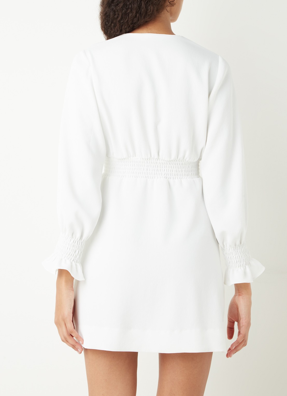 Sandro Mini blousejurk met smockwerk  - achterkant 2 wit