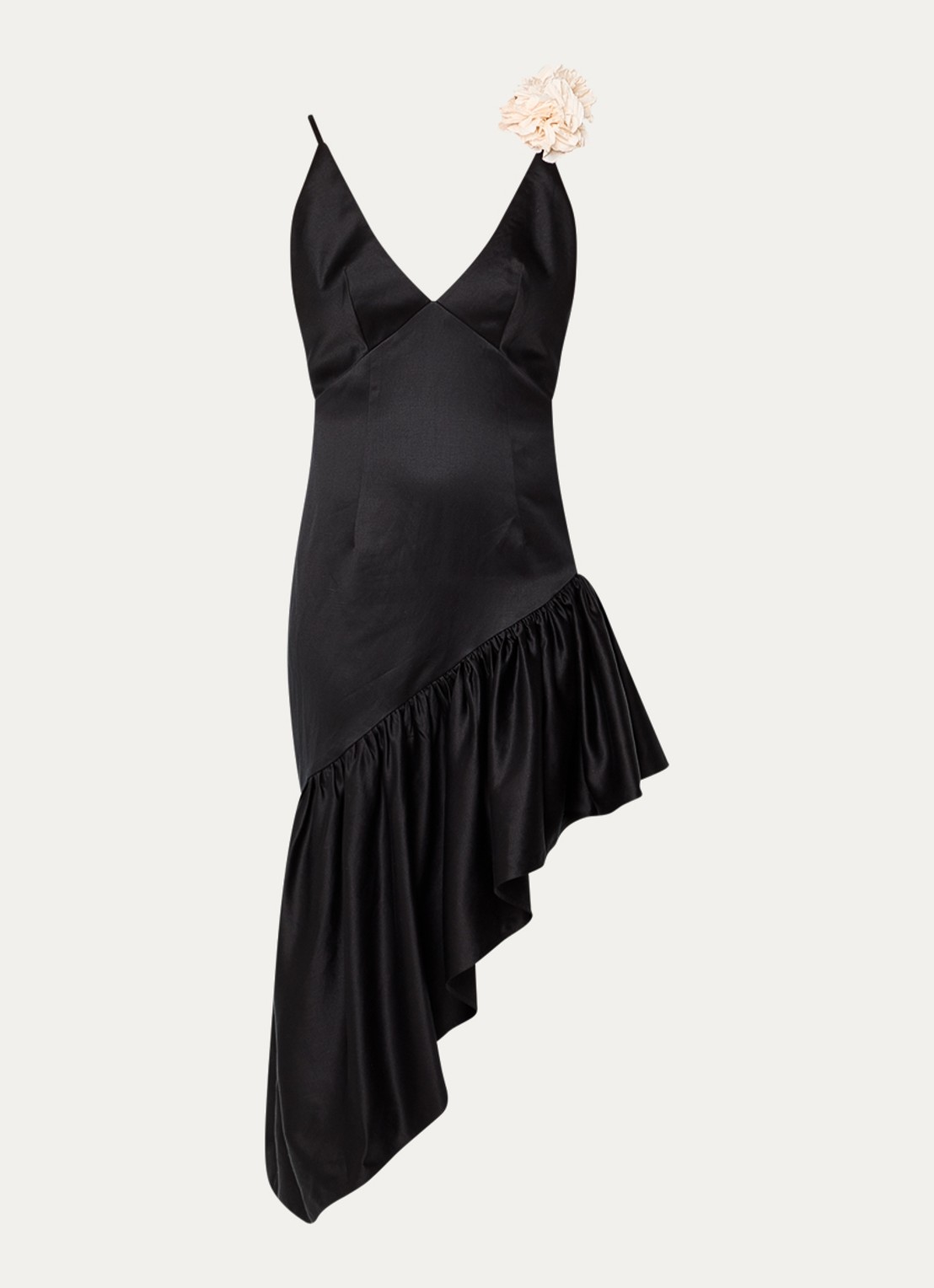 Sandro Mini jurk in linnenblend met volant en applicatie - voorkant zwart