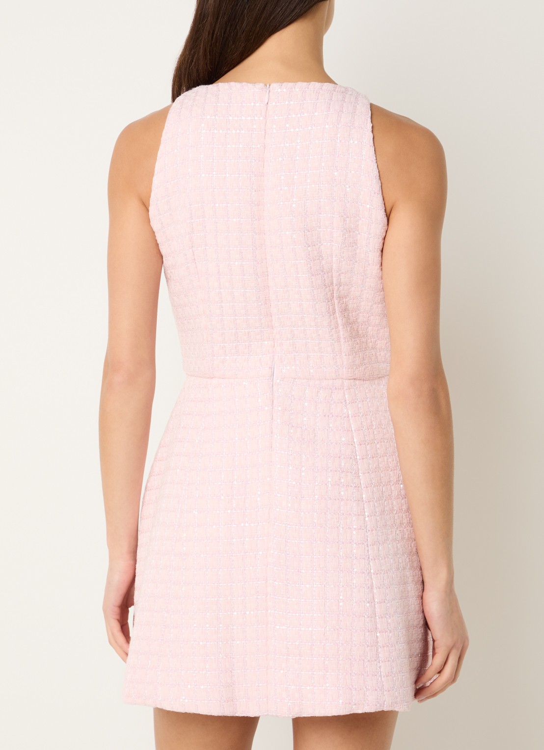 Sandro Mini jurk met pailletten  - achterkant roze