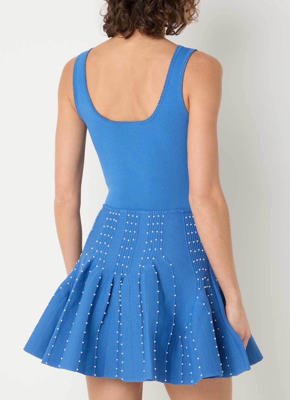 Sandro Mini jurk met pareldetail - achterkant 2 blauw