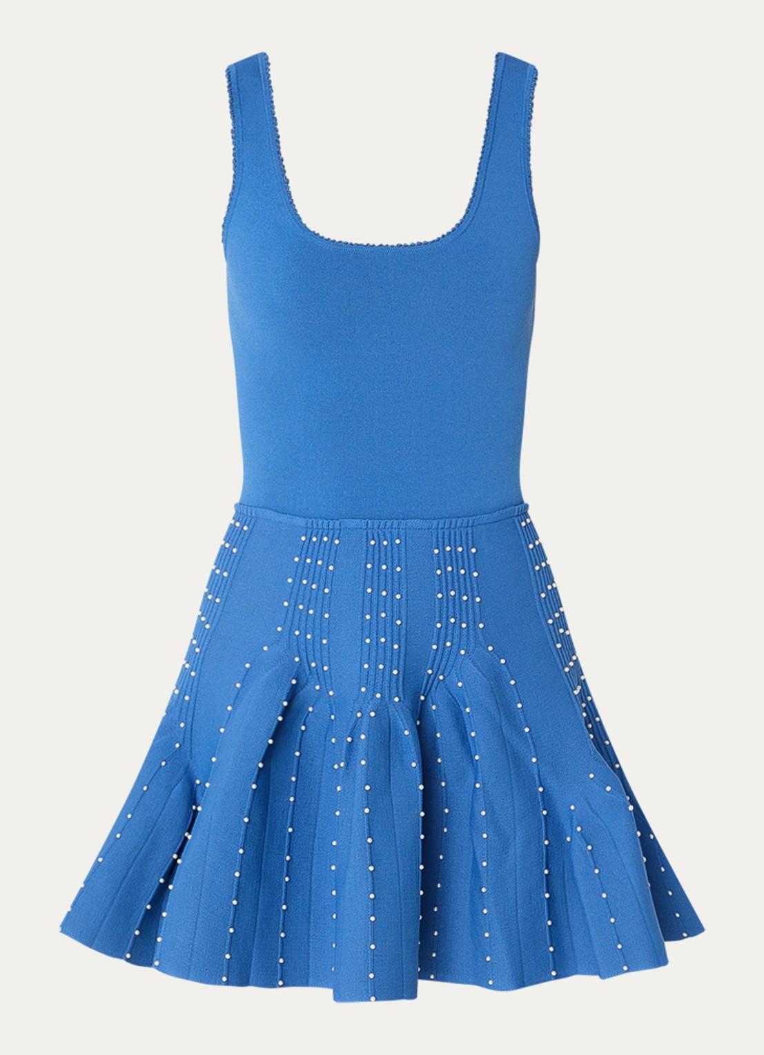 Sandro Mini jurk met pareldetail - voorkant 3 blauw