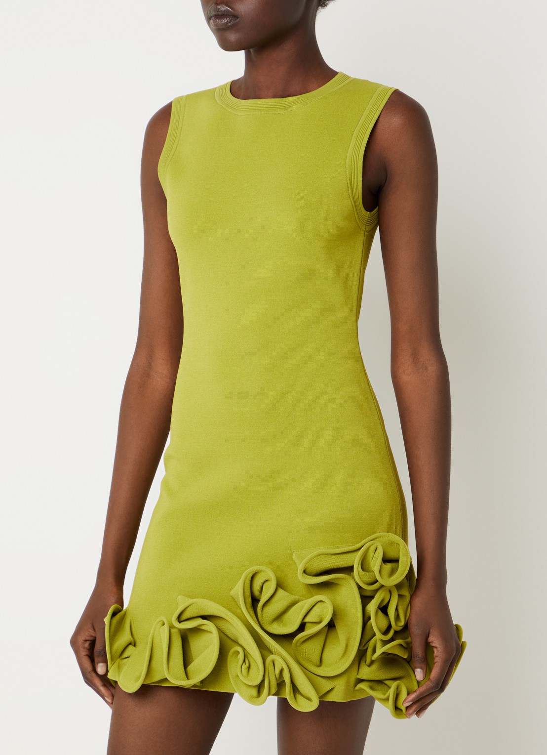 Sandro Mini jurk met volant - detail 4 mosgroen
