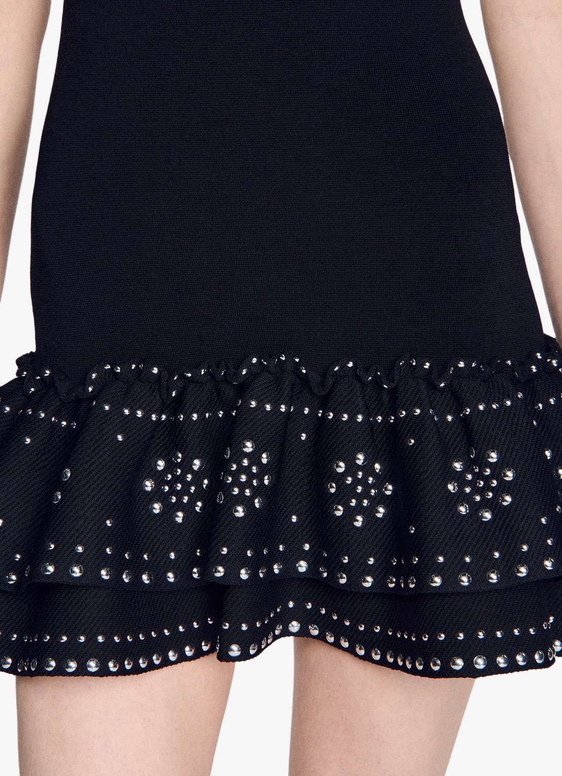 Sandro Mini jurk met volant - detail 6 zwart