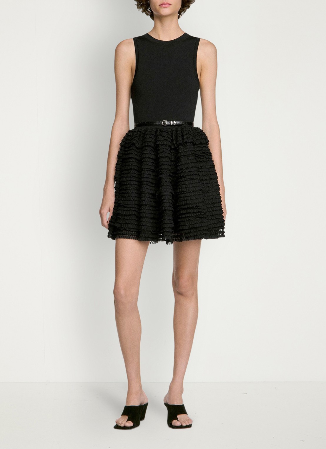 Sandro Mini jurk met volant - detail 5 zwart