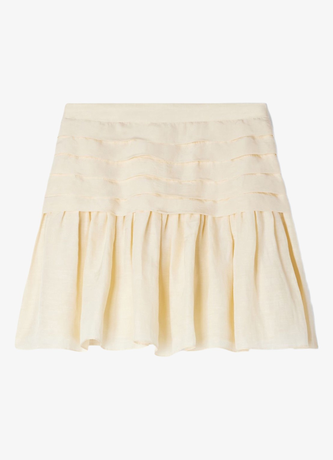 Sandro Mini rok met plooien - voorkant 6 vanilla / geel