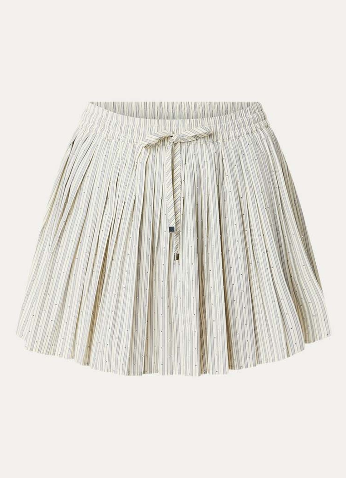 Sandro Minirok met plissé en strass - voorkant 3 creme
