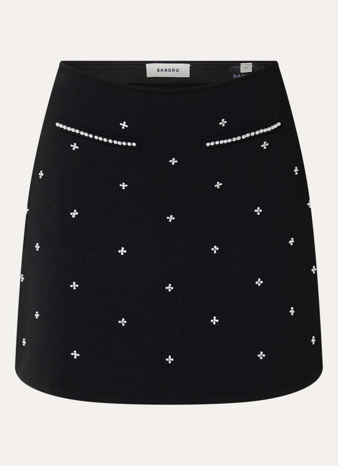Sandro Minirok met strass - voorkant 2 zwart