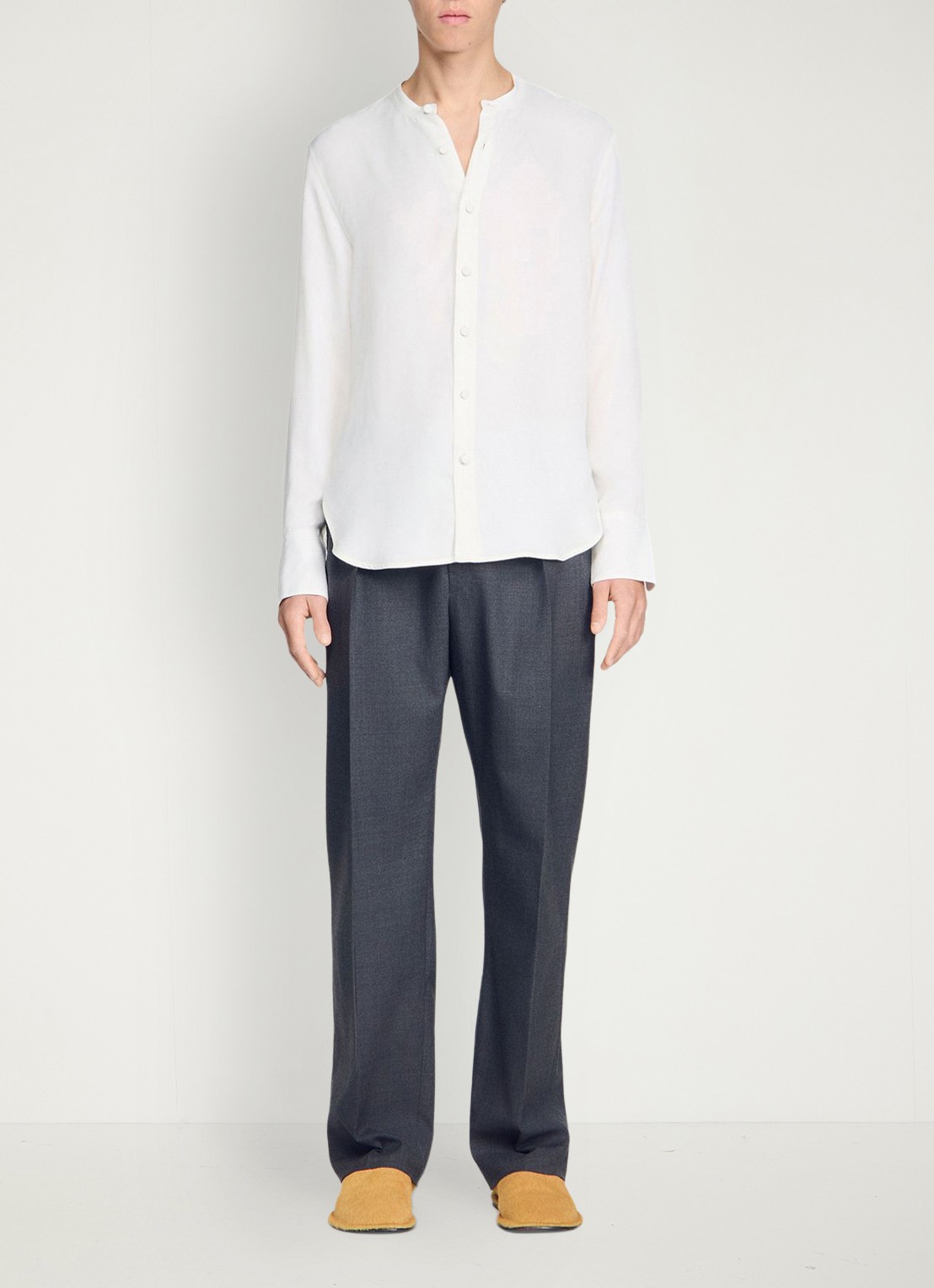 Sandro Overhemd met ronde hals - detail 3 white / wit