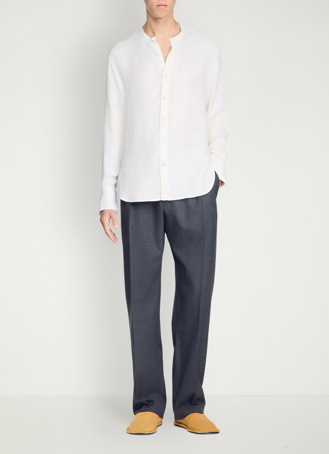 Sandro Overhemd met ronde hals - voorkant 6 white / wit
