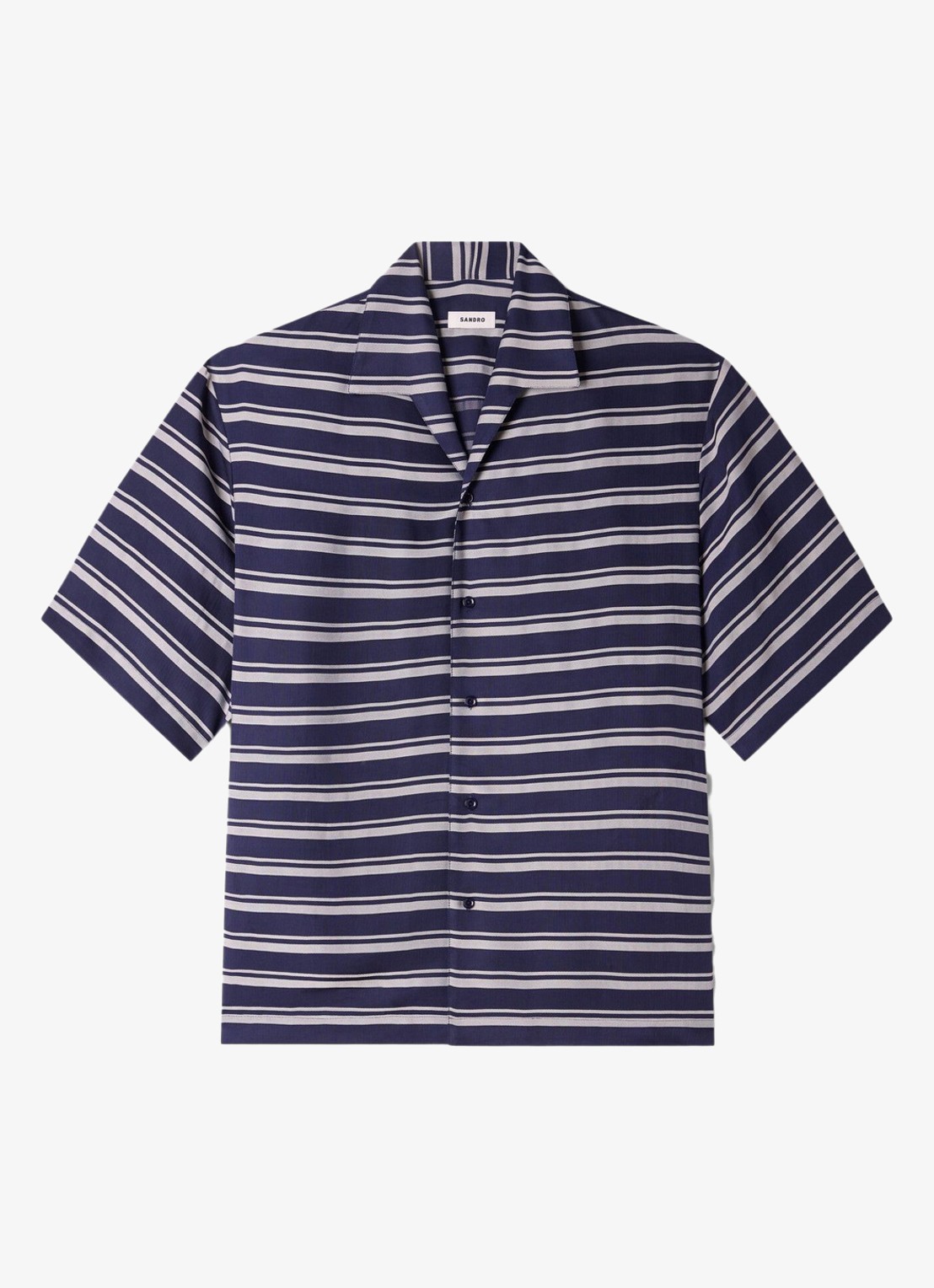 Sandro Overhemd met streepprint - voorkant donkerblauw