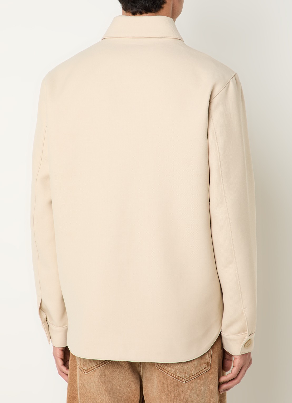 Sandro Overshirt in wolblend met borstzakken - achterkant 2 beige