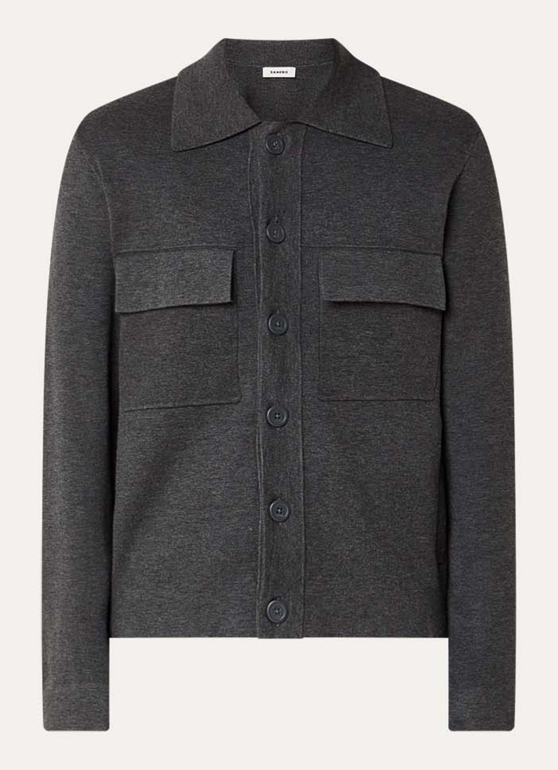 Sandro Overshirt met borstzakken - voorkant donkergrijs