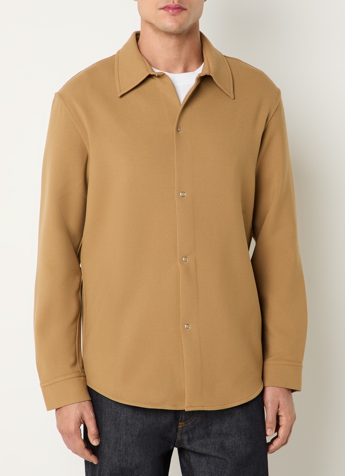 Sandro Overshirt met stretch - detail camel