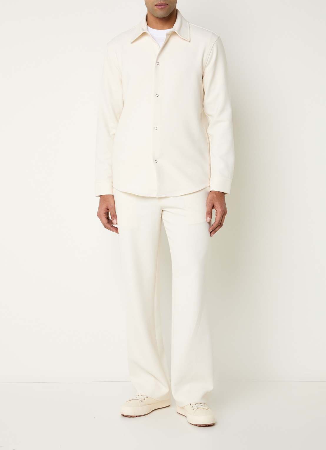 Sandro Overshirt met stretch - voorkant 3 creme
