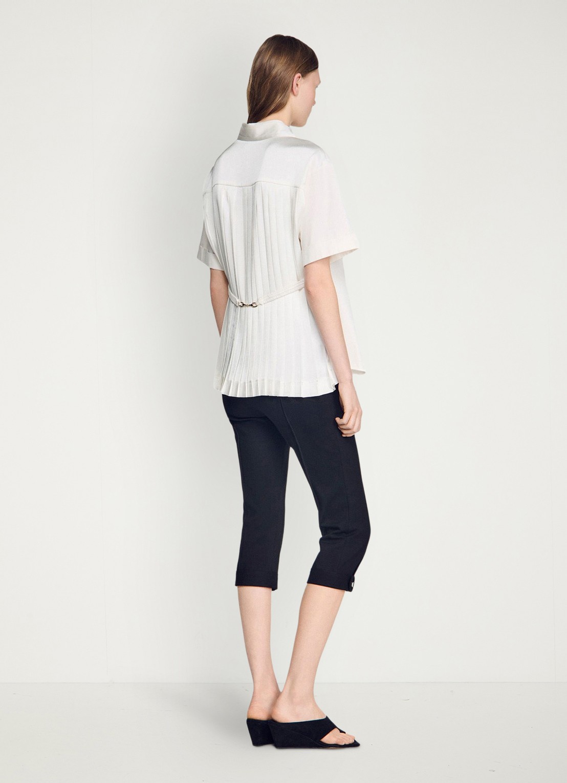 Sandro Oversized blouse met geplooid detail - achterkant 7 ecru / wit