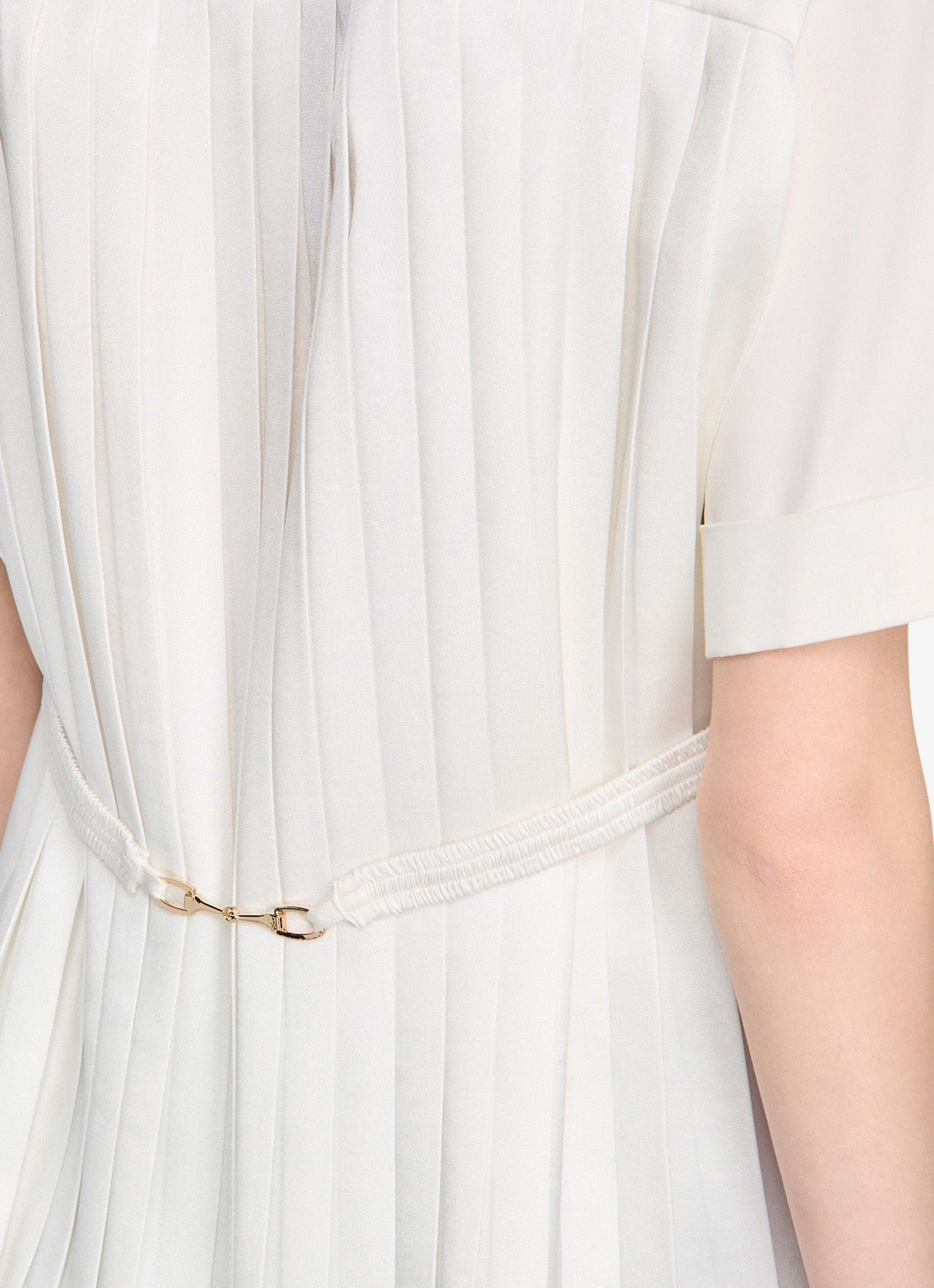 Sandro Oversized blouse met geplooid detail - detail 3 ecru / wit