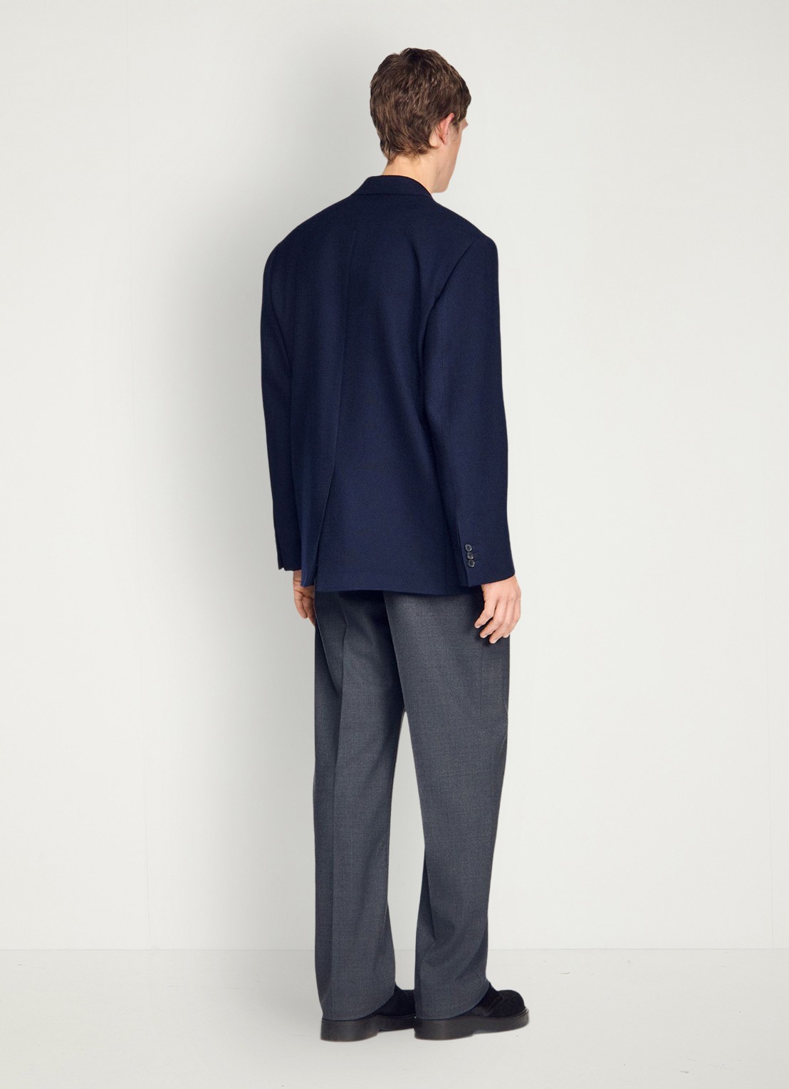 Sandro Oversized colbert van wol - achterkant donkerblauw