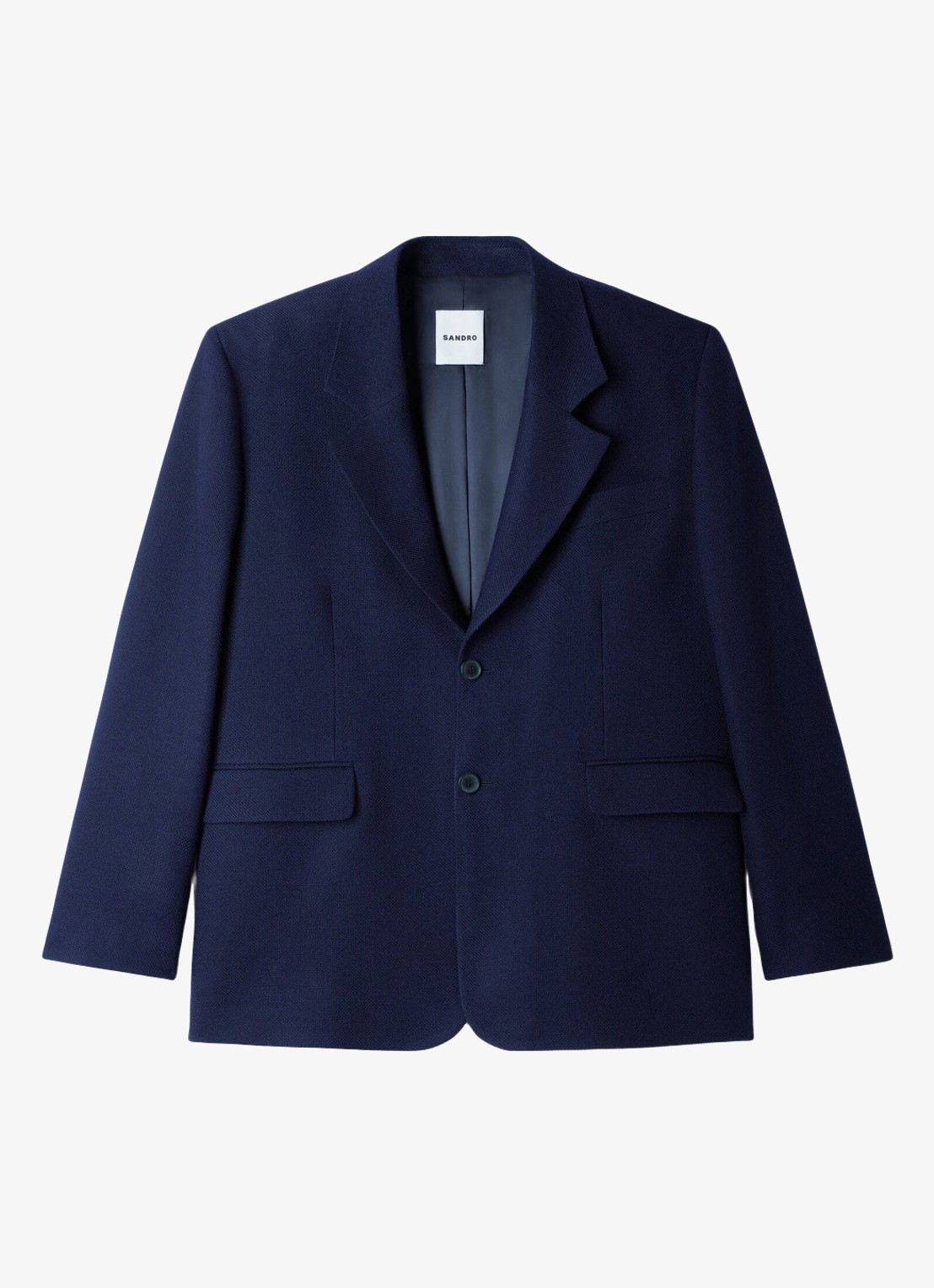 Sandro Oversized colbert van wol - voorkant 5 donkerblauw