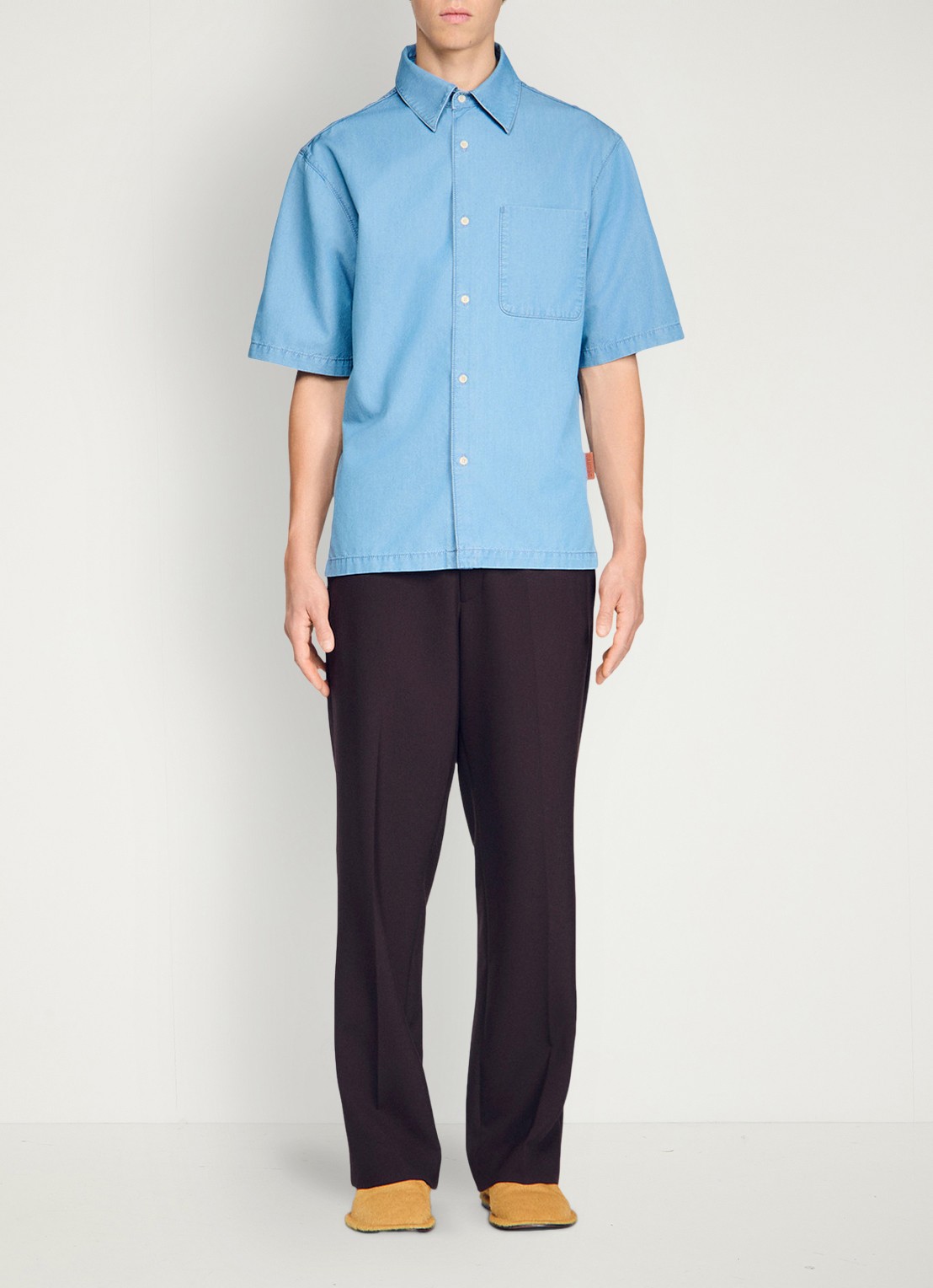 Sandro Oversized fit overhemd met borstzak - detail 6 chambray / blauw