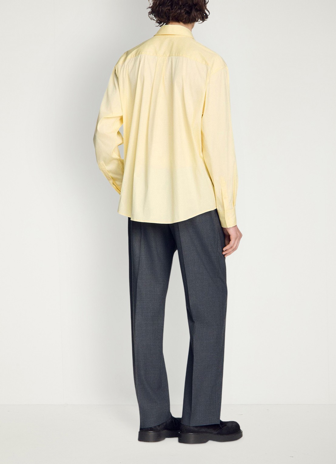 Sandro Oversized fit overhemd met borstzak - achterkant 6 geel