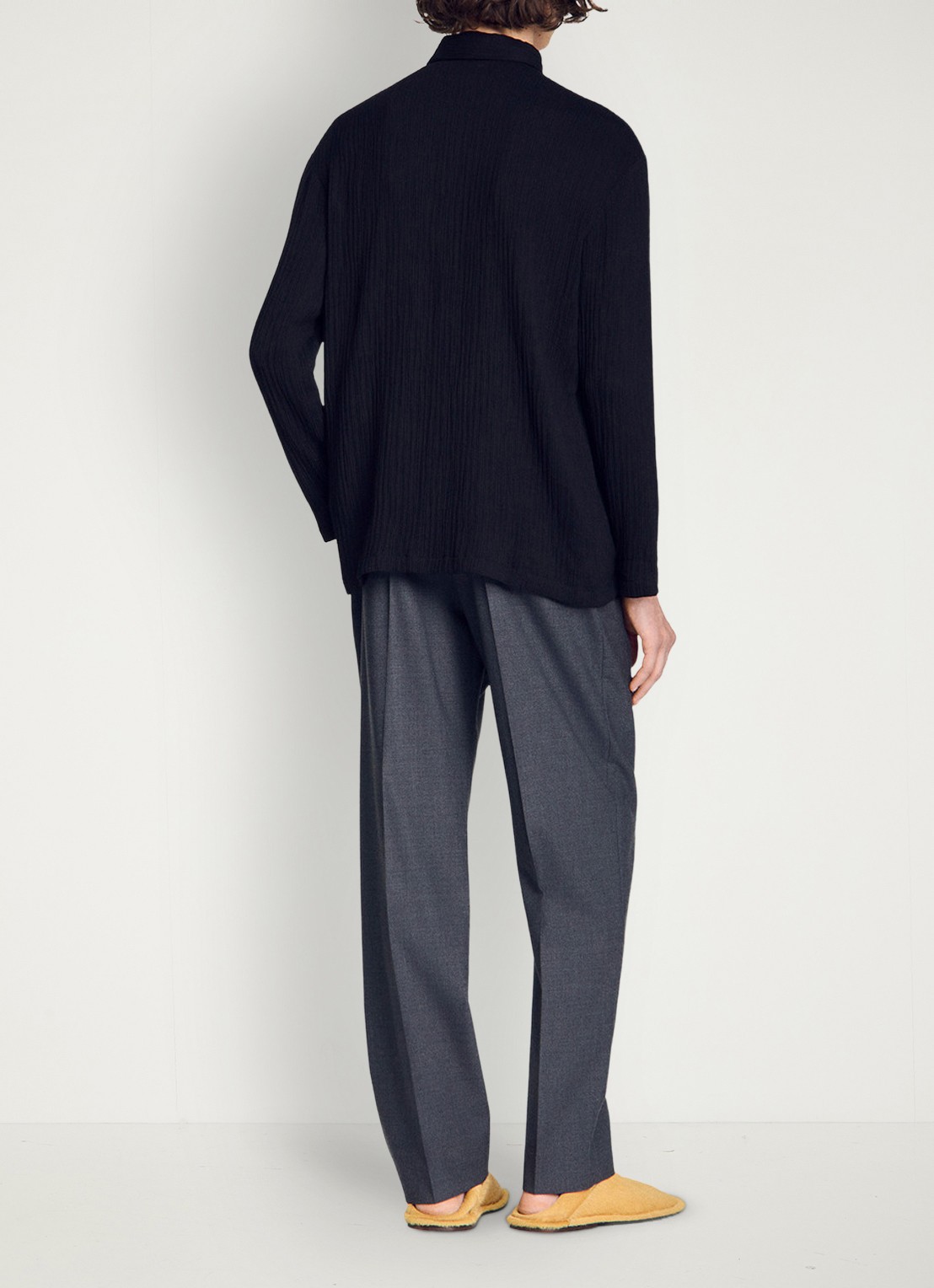 Sandro Oversized fit overhemd met structuur - achterkant 4 zwart