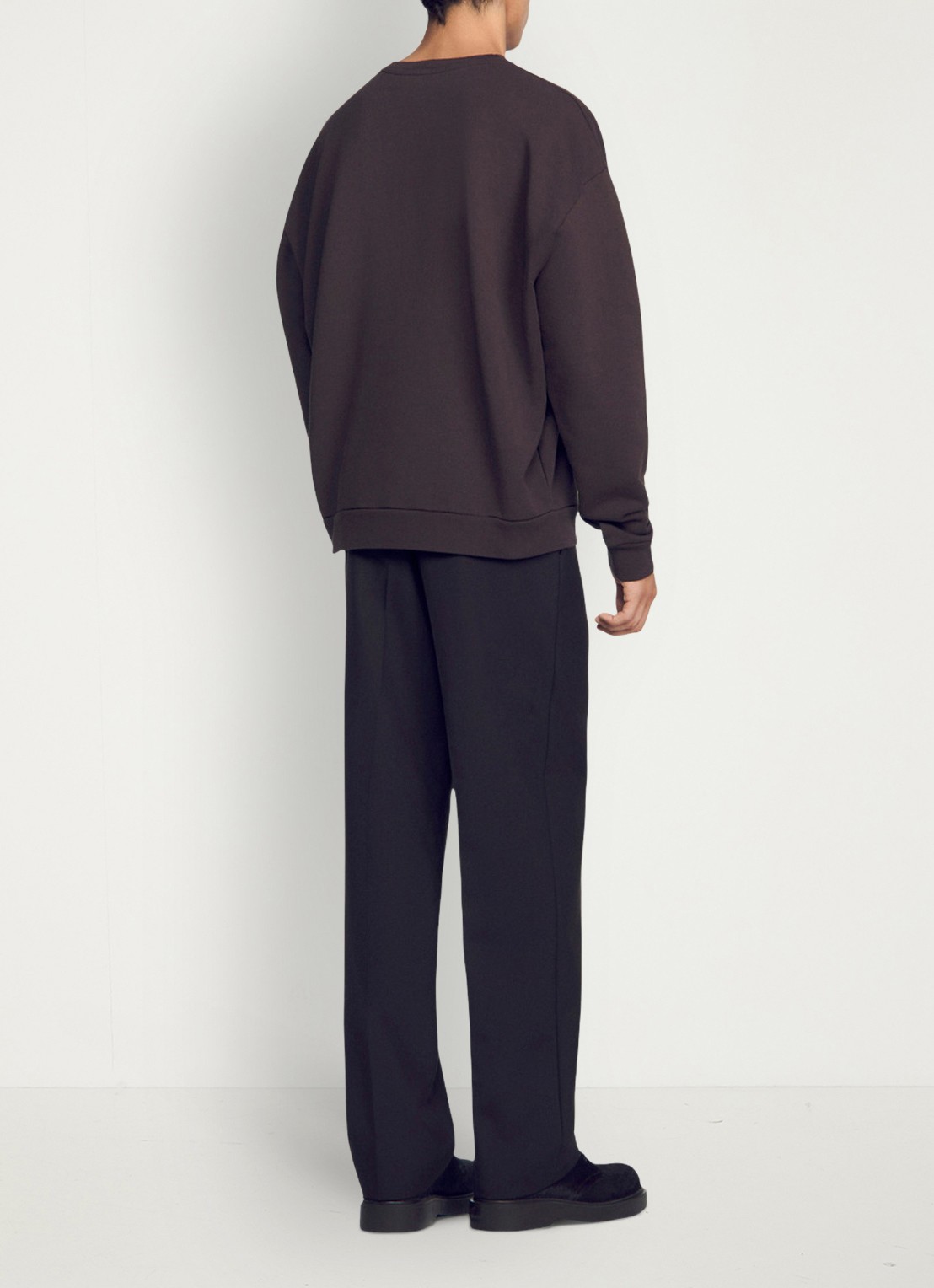 Sandro Oversized sweater met logo - achterkant 6 chocoladebruin