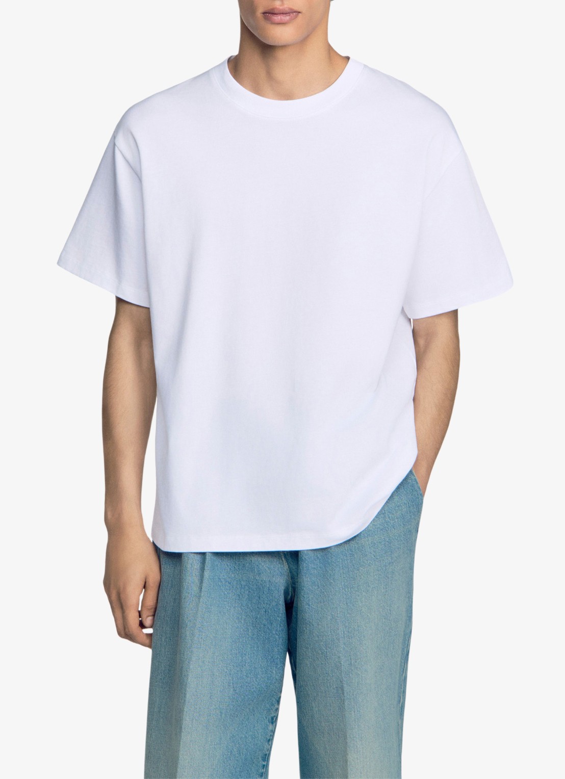 Sandro Oversized T-shirt met ronde hals - detail 4 wit