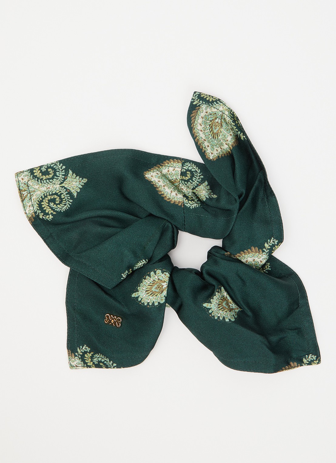 Sandro Paisley print scrunchie - voorkant 2 green / groen