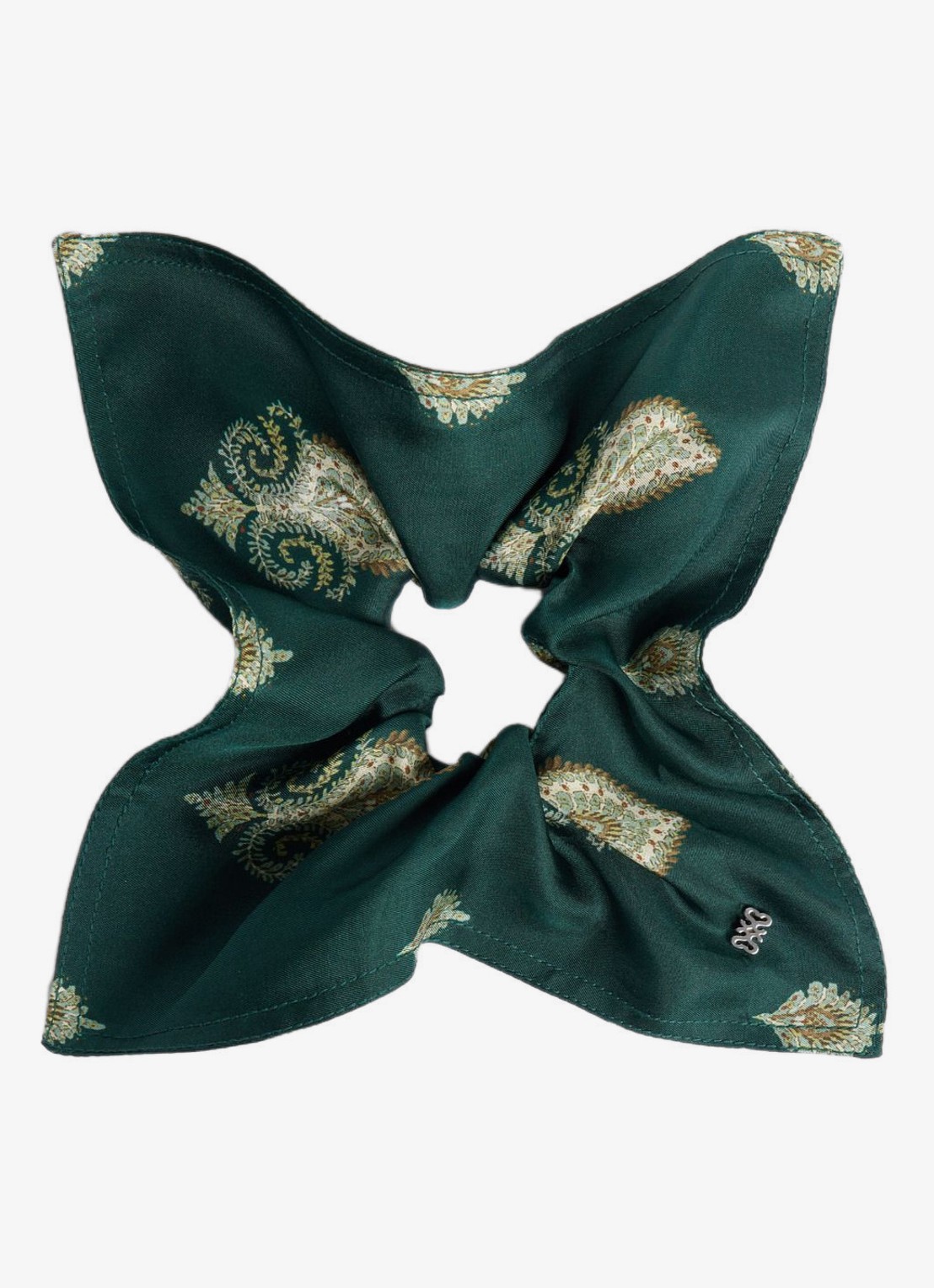 Sandro Paisley print scrunchie - voorkant 3 green / groen